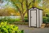 Casetta da giardino Galliate, Capanno da esterno, Rimessa da giardino, Ripostiglio per attrezzi, 129x103 h196 cm, Beige
