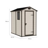 Casetta da giardino Galliate, Capanno da esterno, Rimessa da giardino, Ripostiglio per attrezzi, 130x192 h198 cm, Beige