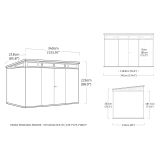 Casetta da Giardino Marrone Noce Nero Lucchettabile, Finitura in Resina Presenza Finestre 340x218x226h cm, Tetto a una Falda - Northfield