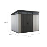 Casetta da giardino Passeri, Capanno da esterno, Rimessa da giardino, Ripostiglio per attrezzi, 214x218 h226 cm, Grigio