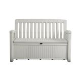 Cassapanca da esterno con schienale 132x61x89h cm bianco - Goderich