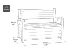 Cassapanca da giardino con schienale 132x61x89h cm noce - Estevan