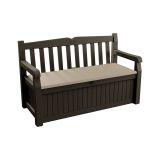 Cassapanca da giardino con schienale 140x60x84h cm marrone e beige - Chestermere