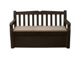 Cassapanca da giardino con schienale 140x60x84h cm marrone e beige - Chestermere