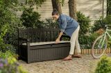 Cassapanca da giardino con schienale 140x60x84h cm marrone e beige - Chestermere