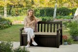 Cassapanca da giardino con schienale 140x60x84h cm marrone e beige - Chestermere