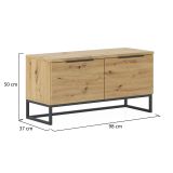Cassapanca Marrone Rovere Nodi Colore Ripiano Marrone Materiale Struttura in Metallo 98x37x50h cm - Sciara