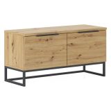 Cassapanca Marrone Rovere Nodi Colore Ripiano Marrone Materiale Struttura in Metallo 98x37x50h cm - Sciara