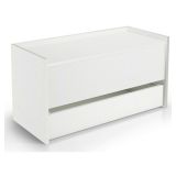 Cassapanca moderna porta scapre in legno 90x40x46h cm bianca - Sogno