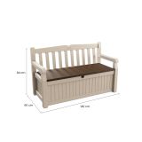 Cassapanca outdoor Chestermere, 140x60 h84 cm, Beige e Marrone