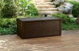 Cassapanca outdoor Luserna, Baule da giardino, Contenitore da esterno, Panchina contenitore da esterno, 145x70 h60 cm, Marrone