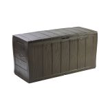 Cassapanca outdoor Pescate, Baule da giardino, Contenitore da esterno, Panchina contenitore da esterno, 117x45 h58 cm, Marrone