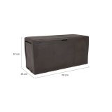 Cassapanca outdoor piccola 116x44x57h cm marrone - Kingston