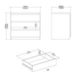 Cassettiera 3 cassetti beige 77x70h cm - Vistara
