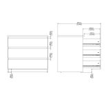 Cassettiera 3 cassetti beige 77x70h cm - Vistara