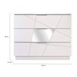 Cassettiera 3 cassetti bianca 104x85h cm - Nilam