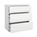 Cassettiera 3 cassetti bianca 76x83h cm - Aski