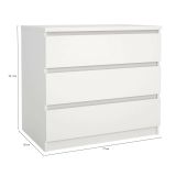 Cassettiera 3 cassetti bianca 77x70h cm - Artic