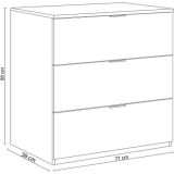 Cassettiera 3 cassetti bianca 77x80h cm - Rea