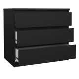 Cassettiera 3 cassetti nera 77x70h cm - Artic