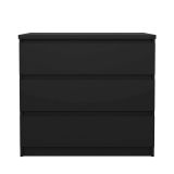 Cassettiera 3 cassetti nera 77x70h cm - Artic