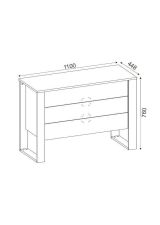 Cassettiera 3 cassetti noce e antracite 110x76h cm - Jova