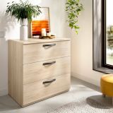 Cassettiera 3 cassetti rovere 70x72h cm - Alic