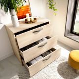Cassettiera 3 cassetti rovere 70x72h cm - Alic