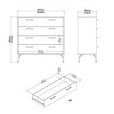 Cassettiera 4 cassetti nera 98x95h cm - Puglia