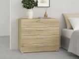 Cassettiera 4 cassetti quercia 80x68h cm - Arwen