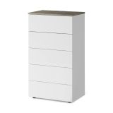 Cassettiera 5 cassetti bianca e rovere 61x109h cm - Amazon