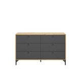 Cassettiera 6 cassetti rovere e antracite 120x82h cm - Esculapio