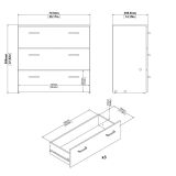 Cassettiera Addie, Settimino multiuso, Comò camera da letto, Mobile con cassetti, 74x36 h70 cm, Bianco