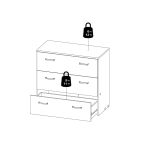 Cassettiera Addie, Settimino multiuso, Comò camera da letto, Mobile con cassetti, 74x36 h70 cm, Bianco
