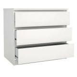 Cassettiera Aglae, Settimino multiuso, Comò camera da letto, Mobile con cassetti, 50x77 h70 cm, Bianco