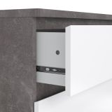 Cassettiera Aglae, Settimino multiuso, Comò camera da letto, Mobile con cassetti, 50x77 h70 cm, Cemento e Bianco