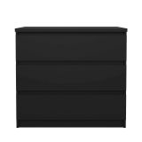 Cassettiera Aglae, Settimino multiuso, Comò camera da letto, Mobile con cassetti, 50x77 h70 cm, Nero