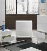 Cassettiera Baltimora, Settimanale a 3 cassetti, Mobile Comò per camera da letto, Comò moderno, 80x40h80 cm, Bianco