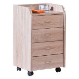 Cassettiera Beige 4 Cassetti Apertura Scorrevole 40x36x65h cm, Chiusura Scorrevole - Manco