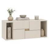 Cassettiera Beige Cashmere 2 Cassetti Apertura Scorrevole 94x30x40h cm, Chiusura Scorrevole - Lamimoli