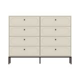 Cassettiera Beige Cashmere 4 Cassetti Apertura Scorrevole 150x40x116h cm, Chiusura Soft Close - Laniva