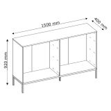 Cassettiera Beige Cashmere 4 Cassetti Apertura Scorrevole 150x40x92h cm, Chiusura Soft Close - Laniti