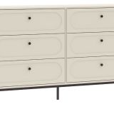 Cassettiera Beige Cashmere 4 Cassetti Apertura Scorrevole 150x40x92h cm, Chiusura Soft Close - Laniti
