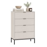 Cassettiera Beige Cashmere 4 Cassetti Apertura Scorrevole 76x40x116h cm, Chiusura Soft Close - Lalena