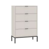 Cassettiera Beige Cashmere 4 Cassetti Apertura Scorrevole 76x40x116h cm, Chiusura Soft Close - Lalena