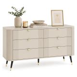 Cassettiera Beige Cashmere 6 Cassetti Apertura Scorrevole 138x40x80h cm, Chiusura Scorrevole - Lanola