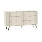 Cassettiera Beige Cashmere 6 Cassetti Apertura Scorrevole 138x40x80h cm, Chiusura Scorrevole - Lanola
