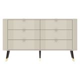 Cassettiera Beige Cashmere 6 Cassetti Apertura Scorrevole 138x40x80h cm, Chiusura Scorrevole - Lanola
