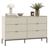 Cassettiera Beige Cashmere 6 Cassetti Apertura Scorrevole 150x40x92h cm, Chiusura Soft Close - Lalifa