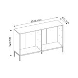 Cassettiera Beige Cashmere 6 Cassetti Apertura Scorrevole 150x40x92h cm, Chiusura Soft Close - Lalifa